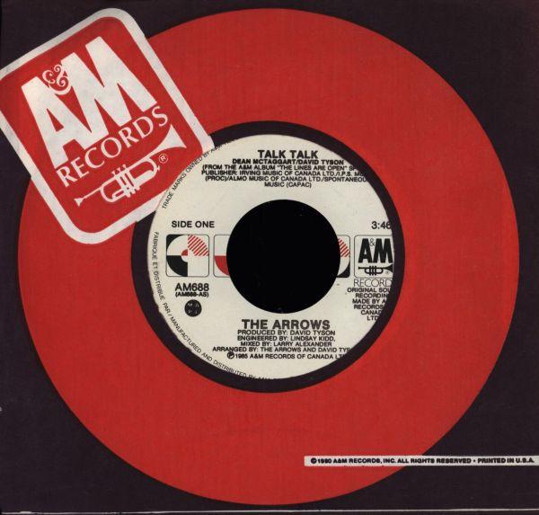 7inch Record ARROWS - Talk Talk AM688 A&M Records 1985 Canada Dance & Electronica Used