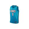 NBA 18-19 Russell Westbrook City Edition Jersey Thunder No. 0 Men Jerseys Blue AJ4632-445