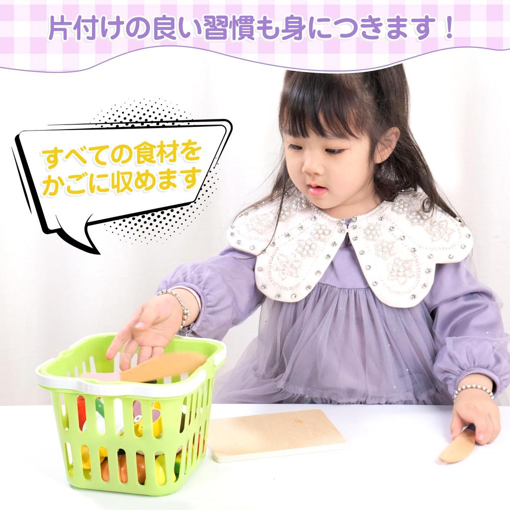 Игровой домик из дерева, симпатичный, 22 игровых обучающих корзины для хранения, деревянная кухня, широкие магнитные разделочные доски для резки, набор для празднования дня рождения в детском саду,