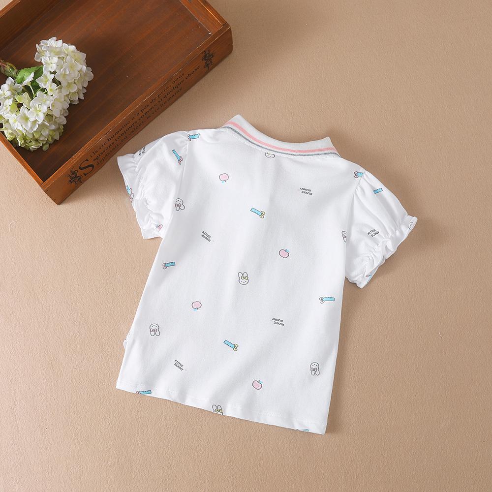 Baby Girls Summer Shirt 2024 New Kids Cotton Short Sleeved Clothes Kids Polo T-shirt Baby Turn-Down Collar Clothes