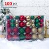 8 Colors Christmas Ball Set Plastic Xmas Ornament Ball High-quality Xmas Baubles Storefront