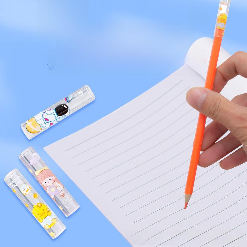 Детский мультяшный колпачок для карандаша с удлинителем отверстия - защитный чехол для учеников детского сада и начальной школы