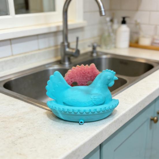 Держатель для губок в виде курицы для кухонной раковины, 3D-печать, в форме курицы, органайзер для раковины с дренажным отверстием для ванной комнаты, кухни