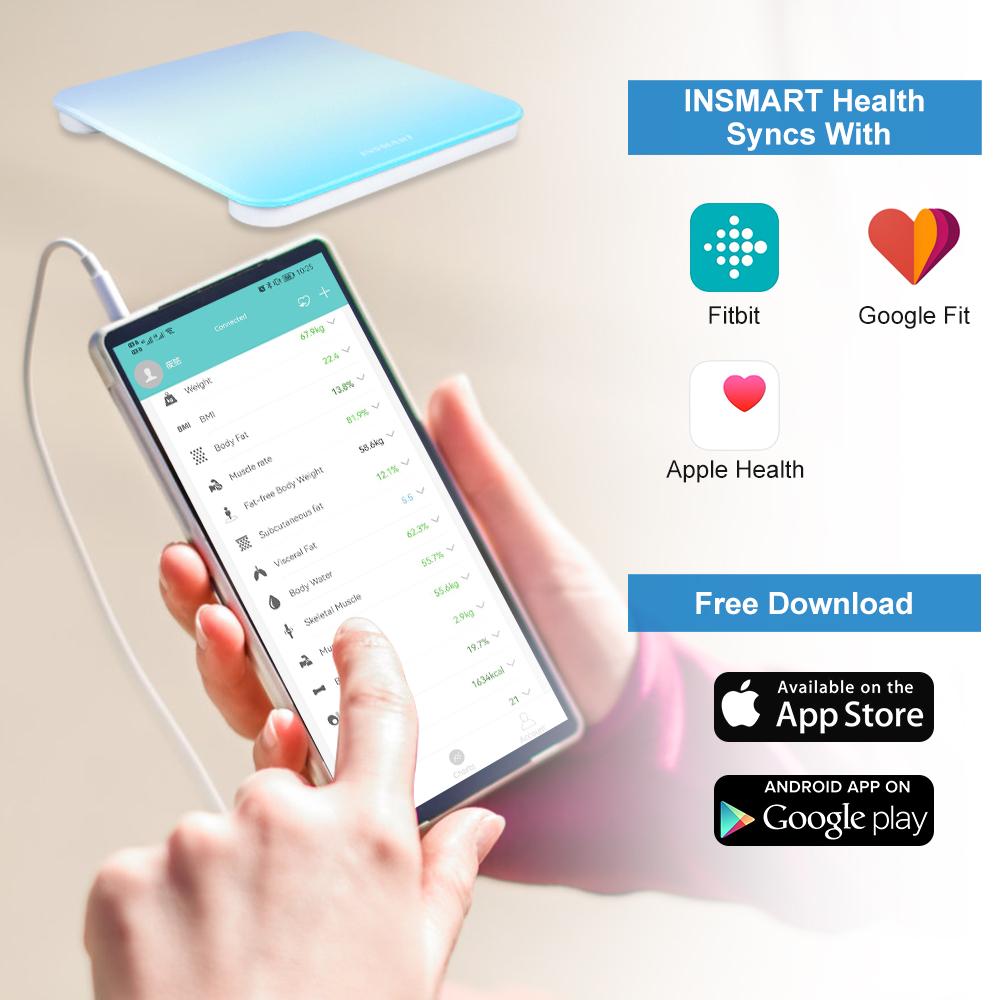 INSMART Ванные весы Умные весы для взвешивания тела Баланс тела ИМТ 180 кг для человеческого тела Жир Цифровые весы биоимпеданса