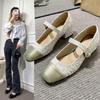 Мода 2024 года, лето, новые модные туфли с квадратной головкой и цветными блоками, легкая верхняя одежда, универсальные удобные туфли на высоком каблуке для женщин