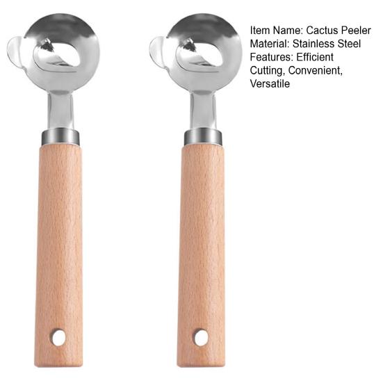 Stainless Steel Cactus Peeler Spoon Multi-Function Cactus Peeling Tool with Hanging Holes Chinese Noodle Cutter Kitchen Cooking Gadgets
