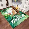 "Little Kangaroo Cartoon Forest Design Green Leaf Pattern Carpet" Suitable for use as an anti-slip for living room bedroom sofas