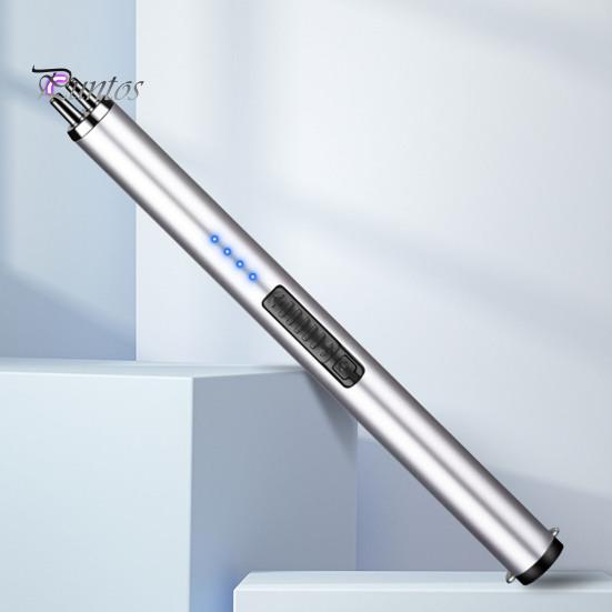 USB Rechargeable Electric Long Kitchen Ignition Stick Hanging Buckle Design Stove Windproof LED Flameless Pulse Igniter
