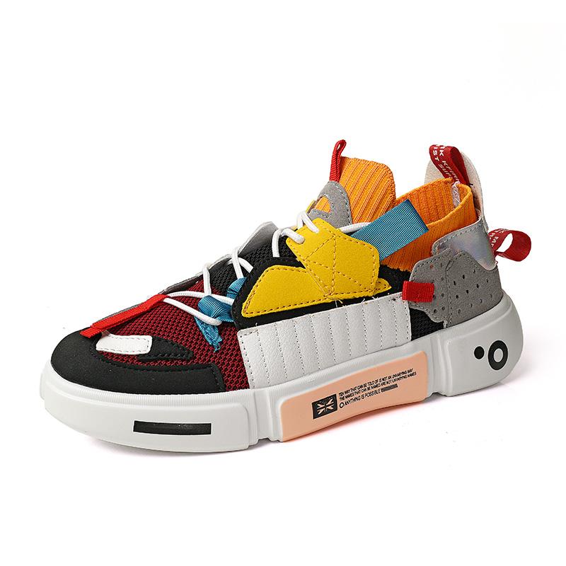 Casual Shoes Women Hick-soled Lightweight Mesh Breathable Running Shoes Anti-slip Wear-resistant Soft Lace-up Sports Shoes Men