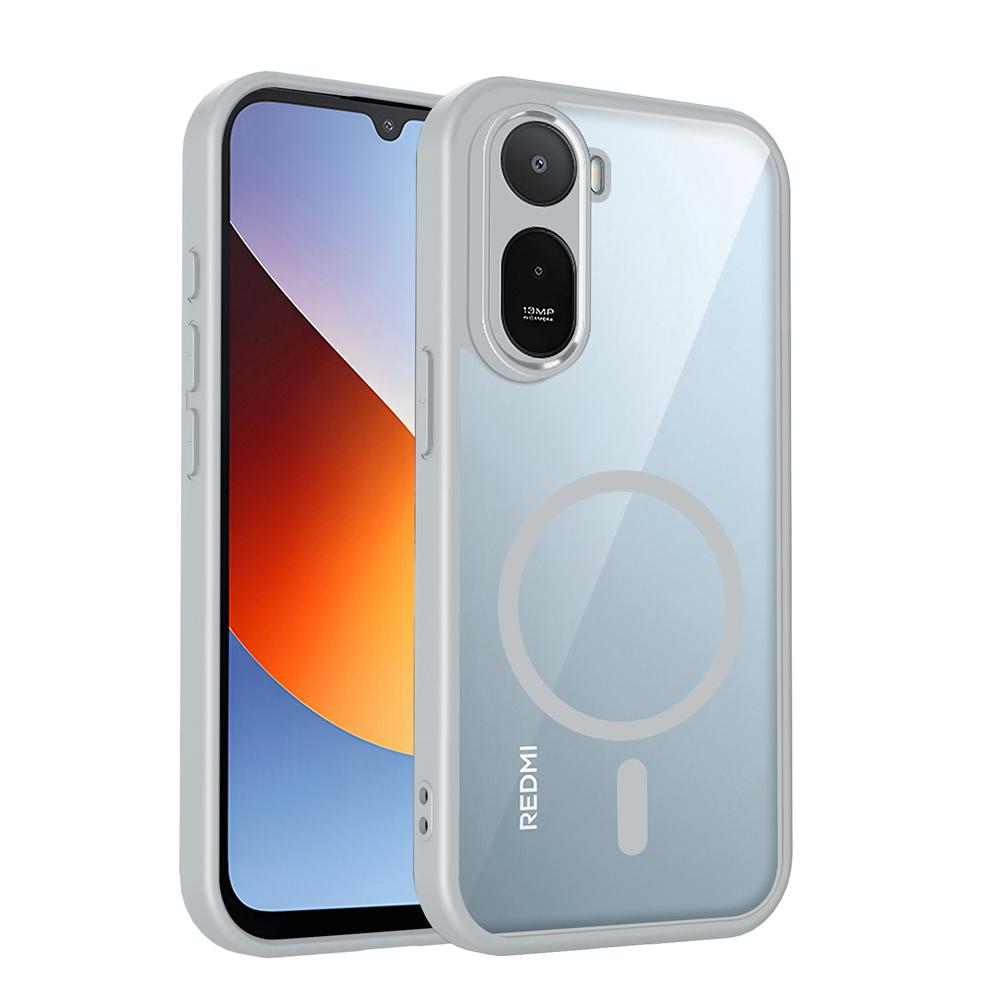 KEYSION Прозрачный магнитный чехол для телефона для POCO C81 Pro Мягкий силикон+ПК HD Прозрачная противоударная задняя крышка для Xiaomi POCO C81 Pro