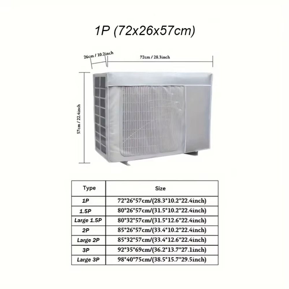 Silver Air Conditioner Cover Multisize Sunscreen Cover New Waterproof Dust Cover  Outdoor