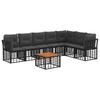 Outdoor Sofa Set 8 pcs Black and Dark Grey Polyester