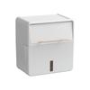 Toilet Tissue Box Double-layer Wall Mounted Waterproof Toilet Paper Box No Punching Square Paper Drawer Storage Bathroom Shel