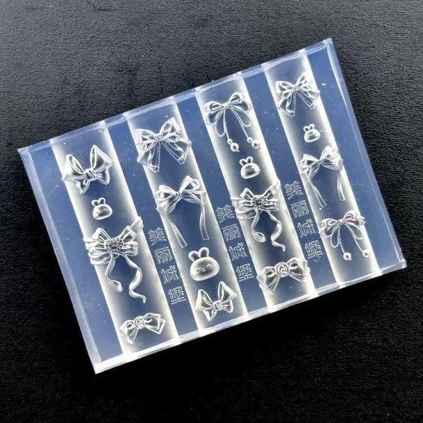 August New Arrival: Cute Rabbit Bow Nail Art Stencils - Girly Style
