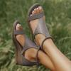 Womens Shoes Comfort Summer  Plus Size 43 Ladies Sandals Heel Zipper Retro Wedge Sandals Woman Soft Bottom Beach Muje