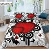 Romantic Love Heart Duvet Cover Valentines Day Bedding Set Microfiber 3D Print Quilt Cover King Queen For Boys Girls Teen Decor