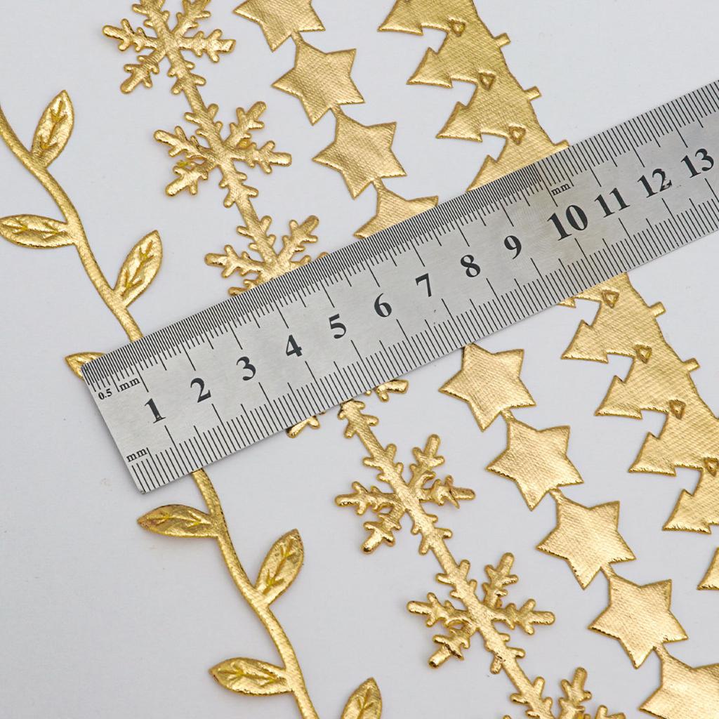 Элегантная ультразвуковая тисненая кружевная лента из золота и серебра для рождественской елки, праздничная подарочная коробка, упаковочные аксессуары, ювелирная лента, украшение для дома