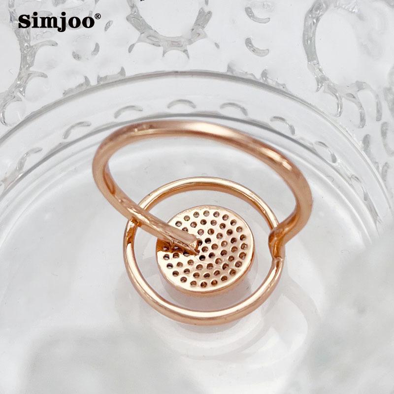SIMJOO Цирконовое кольцо Модное темпераментное полое кольцо женское кольцо