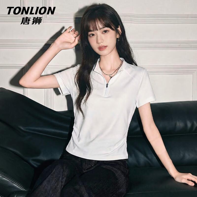 Женская спортивная футболка TonLion с молнией до середины, быстросохнущая