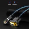 4.92 фута Сверхпрочный последовательный кабель RJ45 - DB9Pin (папа) Металлические разъемы Линия передачи данных Для консолей Улучшает соединение