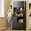 Kitchen Cabinet, Buffet with Drawer, Soft-Close Doors, 80 x 35 x 180 cm, Black