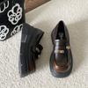 Мокасины женские в британском стиле с мягкой подошвой, одинарные туфли с одной педалью, черные кожаные туфли