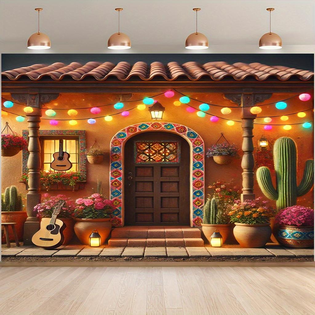 Background fabric Mexican style polyester background fabric suitable for living room decoration and bedroom decoration