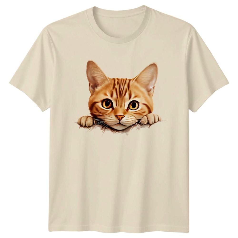 Pawsitively Adorable Kitty Peeking TShirt Cat Birthday Gift For Him And Her