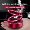 Solar Car Aromatherapy 360-degree Rotating Double Suspension Decoration Creative Car Interior Decoration Accessories