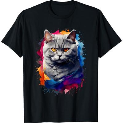 Британская короткошерстная акварельная кошка - Футболка для любителей кошек всех возрастов