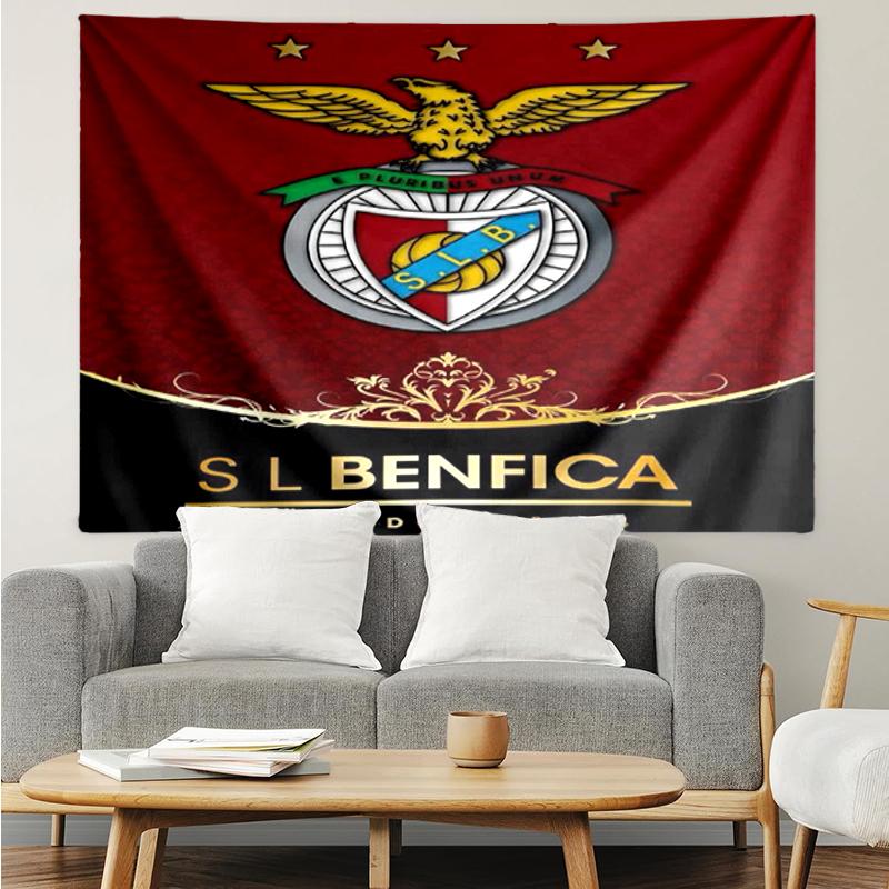 Benfica Print Tapestry, Backdrop, Easy Setup, Ideal for Bedroom, Office & Living Room, with Aesthetic Wall Hanging Decor.