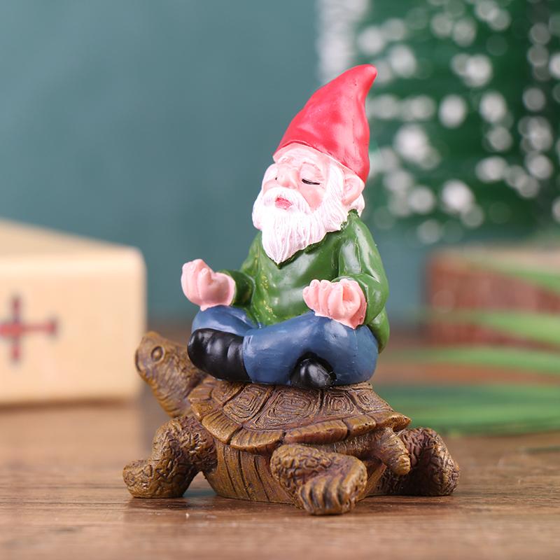 Садовый гном фигурка забавный гном сидящий на черепахе статуэтка гном орнамент
