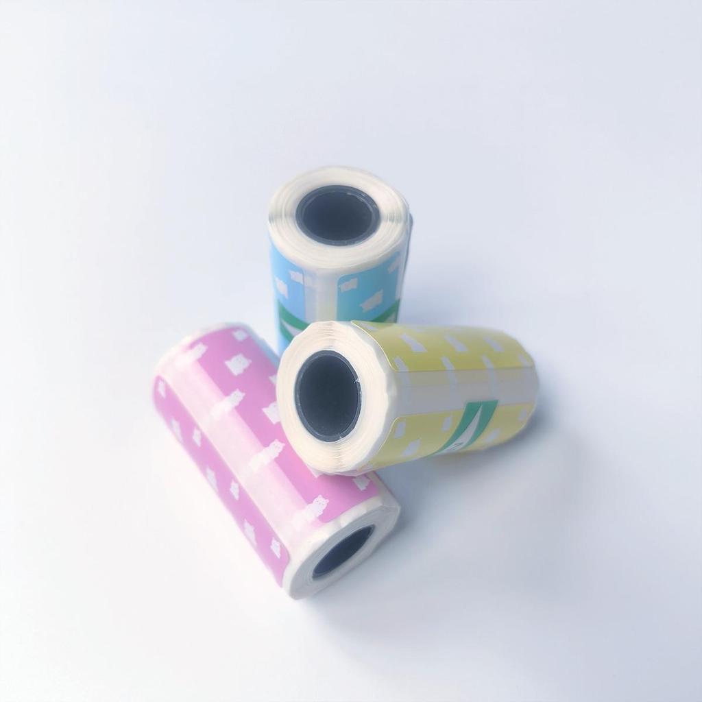 3 рулона термопринтера Бумага Милый медведь 57x30 мм 15 мм Этикетка Наклейка Самоклеящиеся этикетки для мини-портативных термопринтеров