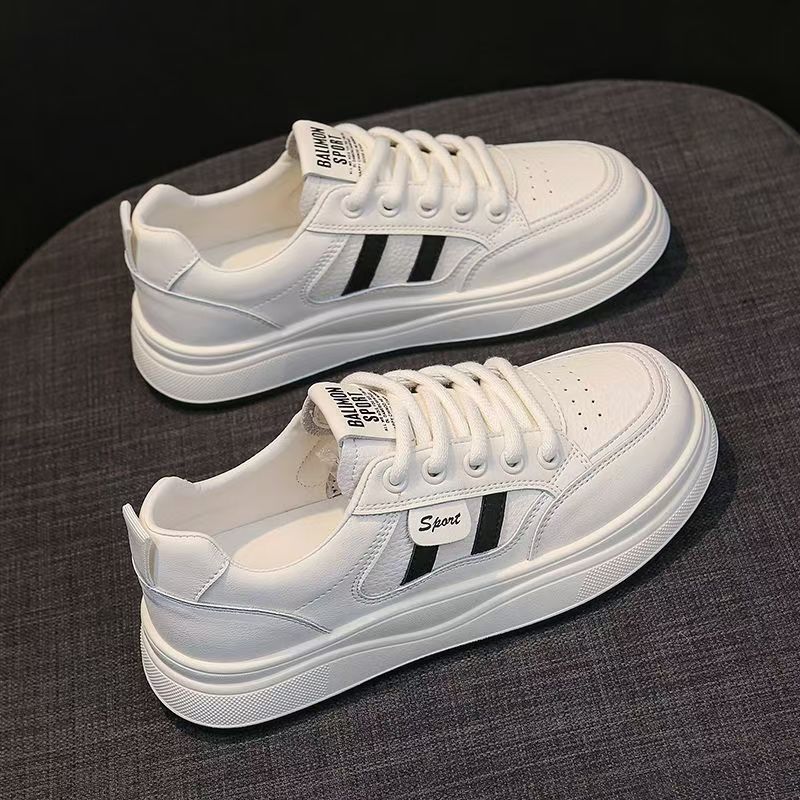 Shoes for Women, New Spring Versatile Thick-soled Flat-soled White Shoes for Female Students, Casual Sports Board Shoes for Women