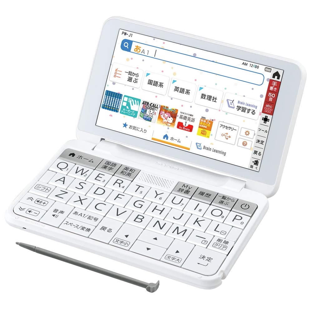 Электронный словарь Sharp Color Brain Junior High School Модель белого цвета PW-J1-W