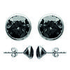 [M1093] - Silver Earrings 'Unique' Black Silver (rhodium Plated) - 6 Mm