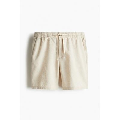Шорты HM Linen Blend Regular Fit кремовые