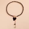 Wrapped flannel black love fritillary necklace, cold wind collarbone chain fringed necklace