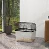 Hamster cage, rodent cage, 2 levels with wheels, platform and ladder, made of steel wire, 57 x 43 x 57 cm, black
