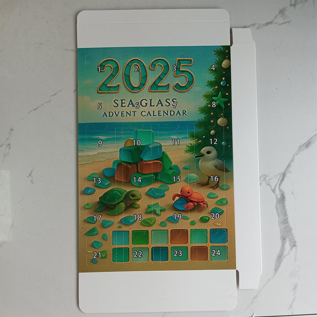 Рождественское подвесное украшение Морское стекло Акриловая рождественская елка Адвент-календарь Подвесное украшение для рождественского отсчета Домашний декор Вечеринка