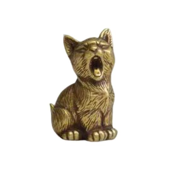 Латунная статуэтка кошки, маленькая статуэтка кошки, держатель для благовоний, настольный ретро-мини-кошачий орнамент для домашнего офиса, чайного столика, автомобиля