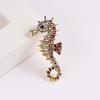 Retro Jewelry Cartoon Corsage Rhinestone Hippocampus Styling Brooch Personalized Men'S And Women'S Clothing Pin Buckle