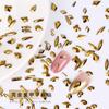 Electroplated Bright Gold Glass Flat Bottom Manicure, Special-Shaped Diamond Diy Nail Decorative Accessories