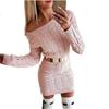 Autumn and Winter Women's Sweater Mid-length Twist Waist Dress Knitwear