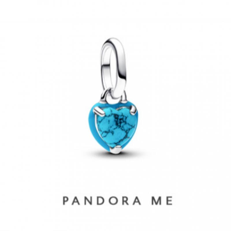 Pandora Turquoise Colored Heart Mini Dangle Charm 793827c01
