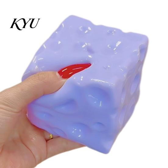 Tactile Fidget Toy Blueberry Cheese Squeeze Toy, Slow Rising Stress Relief for Soft TPR Decompression Gadget Kids Adults, Sensory Hand Exerciser Desk