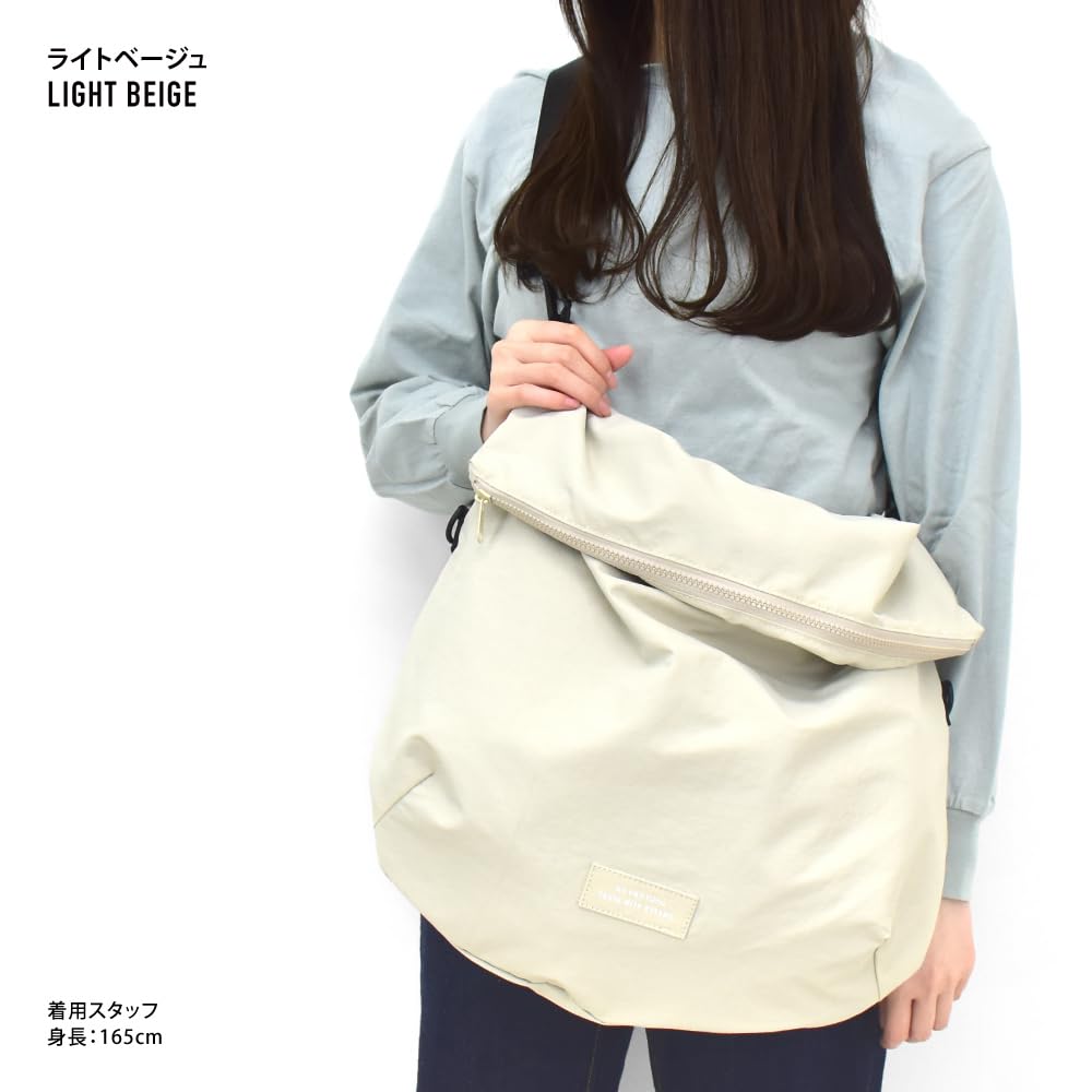 Shoulder bag with foldover large for women and for going to going for light beige [Aventura] top, capacity, men, travel, commuting, school, out,