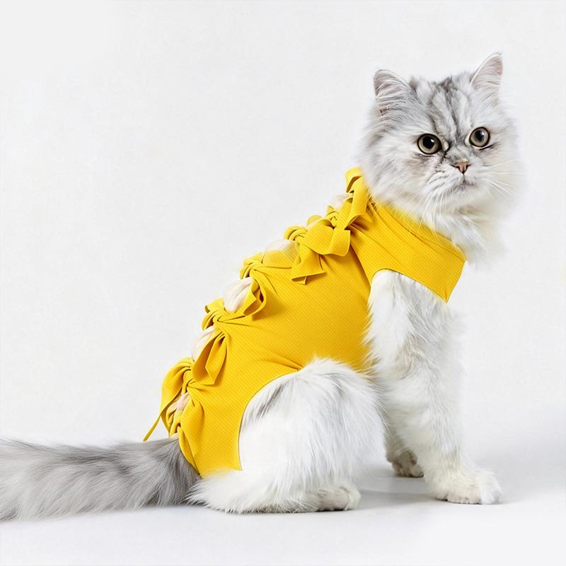 Avocado Print Cat Recovery Suit Breathable Anti-Lick Surgical Suit for Cats Kittens