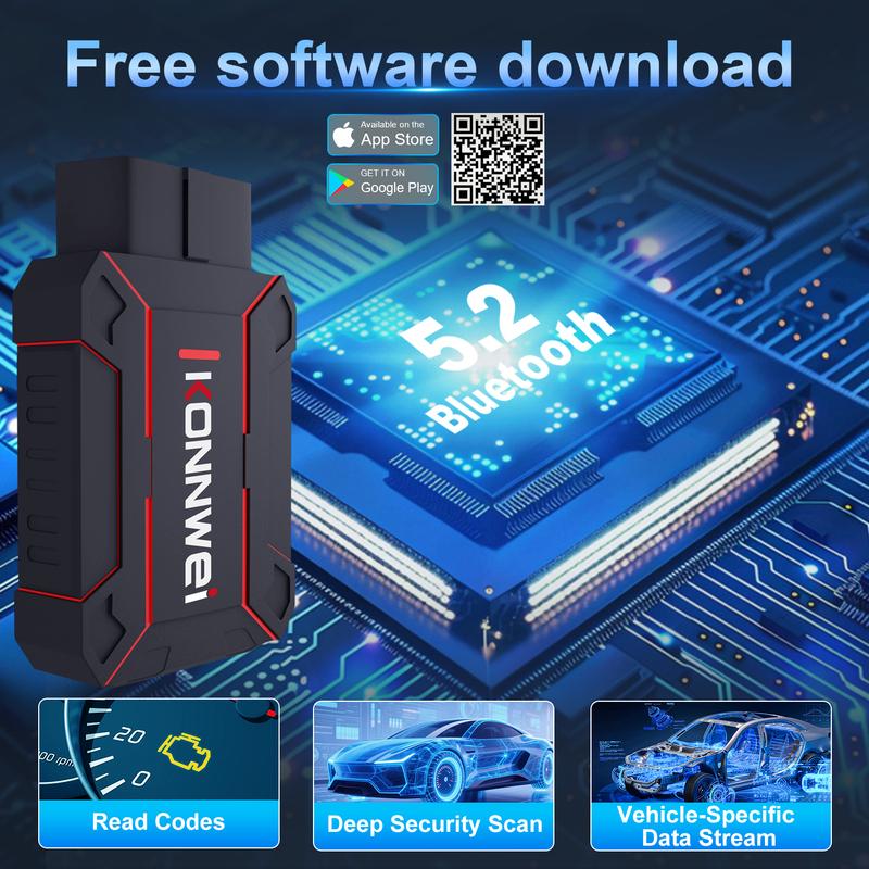 KONNWEI MAXOBD Bluetooth 5.2 OBDII Диагностический сканер для полной системы автомобиля Инструменты Программатор ЭБУ Диагностические инструменты для автомобилей OBD2
