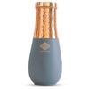 Pure Copper Bedroom Water Bottle, Vase Design Half Gray Silk Half Hammered Finish - Volume 1425 Ml (Pack of 1)